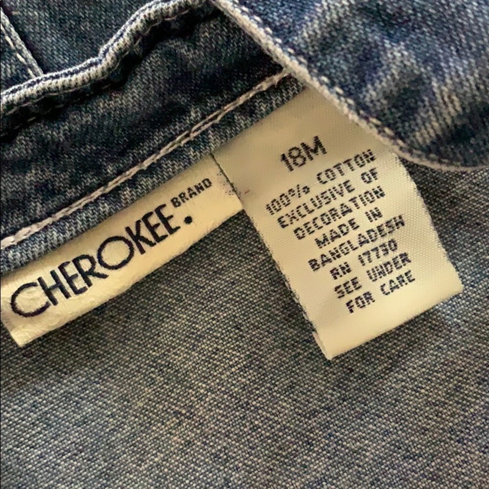 Cherokee Baby Girls 18 Months Denim Jumper - Picture 4 of 5